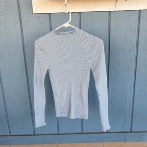 Topshop Light Blue Turtleneck Long Sleeve Shirt
